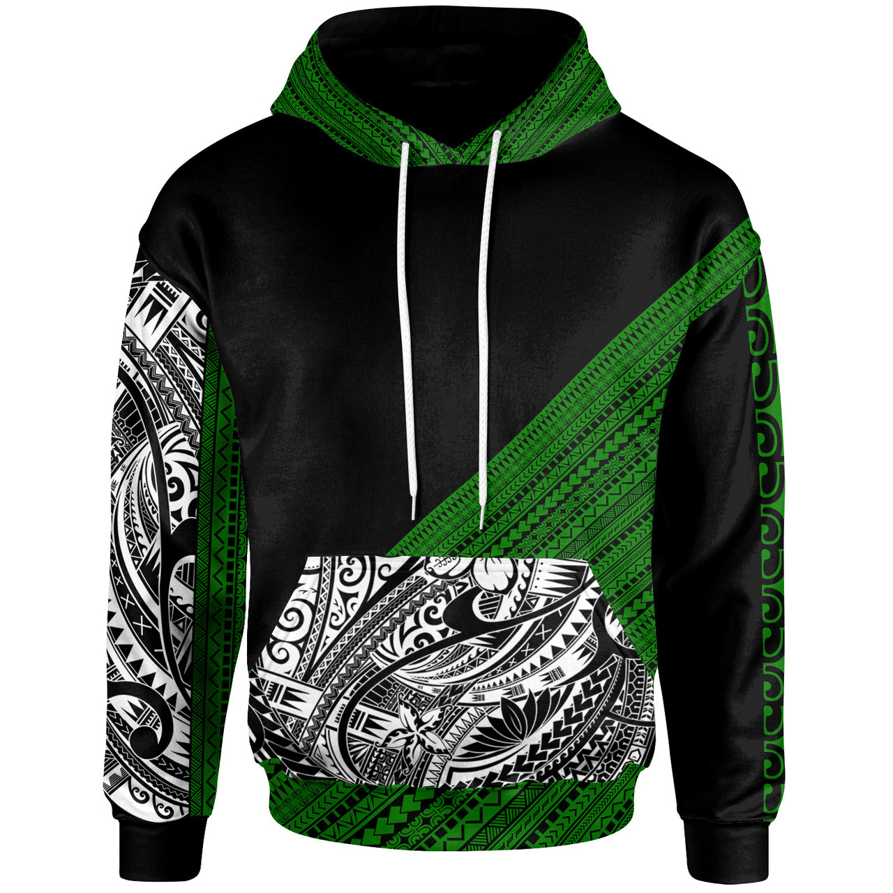 Polynesian Custom Personalised Hoodie - Diagonal Pattern Full Color