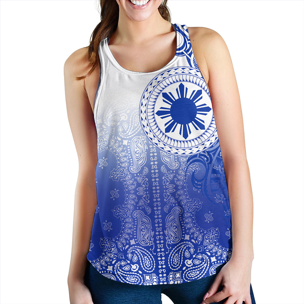 Philippines Women Tank Custom Pattern With Paisley Style