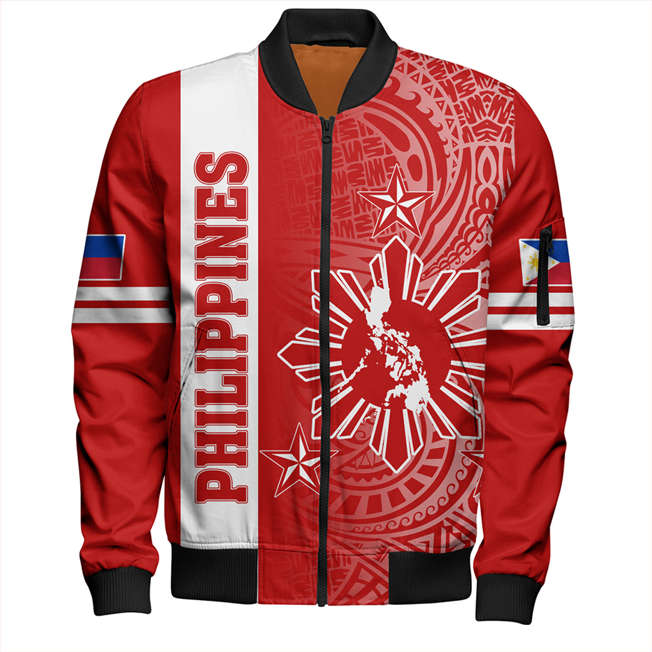 Philippines Bomber Jacket Lauhala Half Concept Red