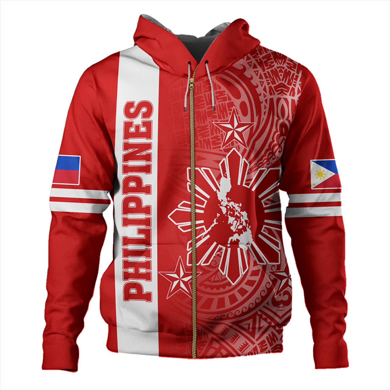 Philippines Hoodie Lauhala Half Concept Red