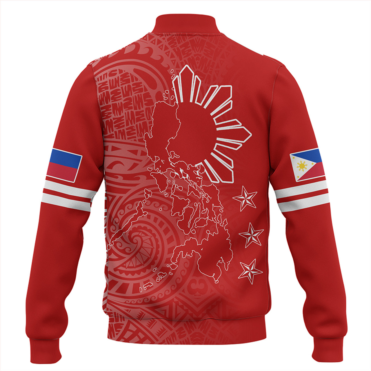 Philippines Baseball Jacket Lauhala Half Concept Red