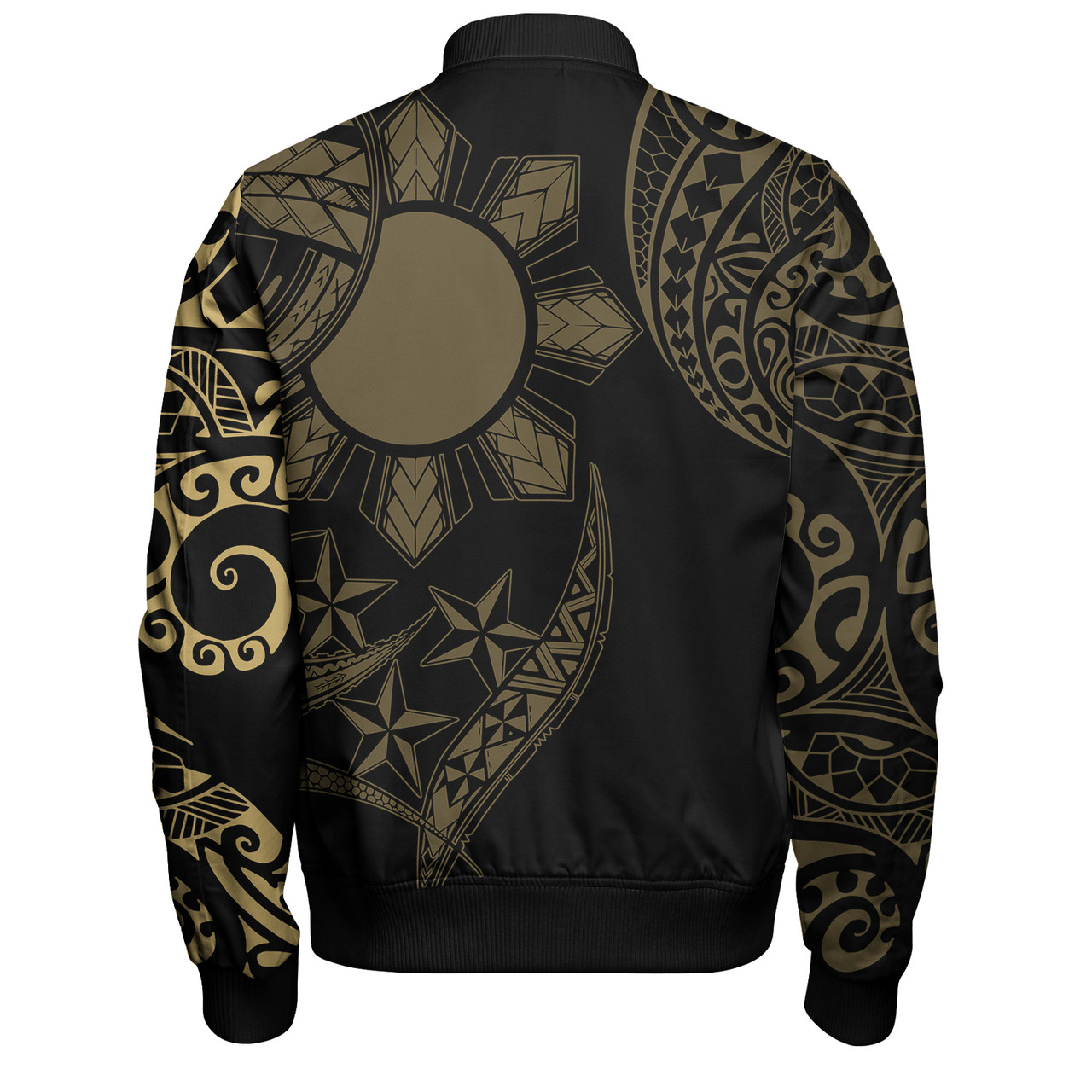 Philippines Bomber Jacket Tribal Sun In My Heart Gold