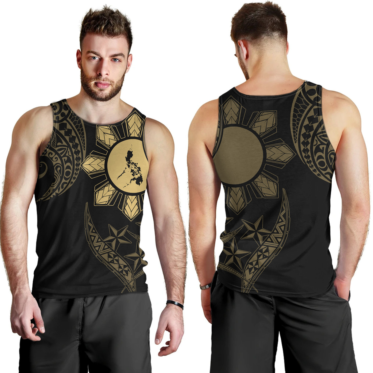 Philippines Tank Top Tribal Sun In My Heart Gold