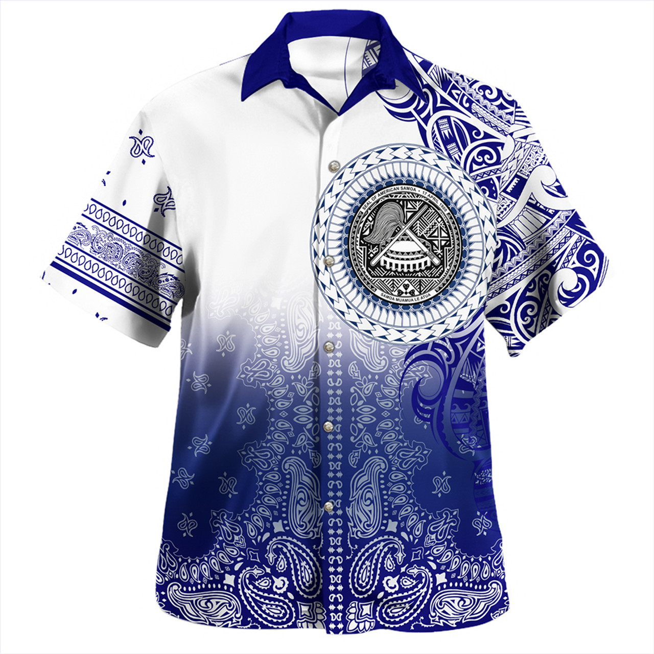 Samoa Hawaiian Shirt Custom American Samoa Pattern With Paisley Style