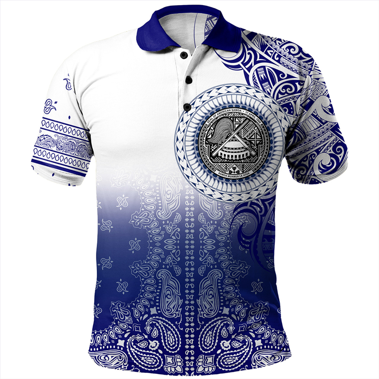 Samoa Polo Shirt Custom American Samoa Pattern With Paisley Style