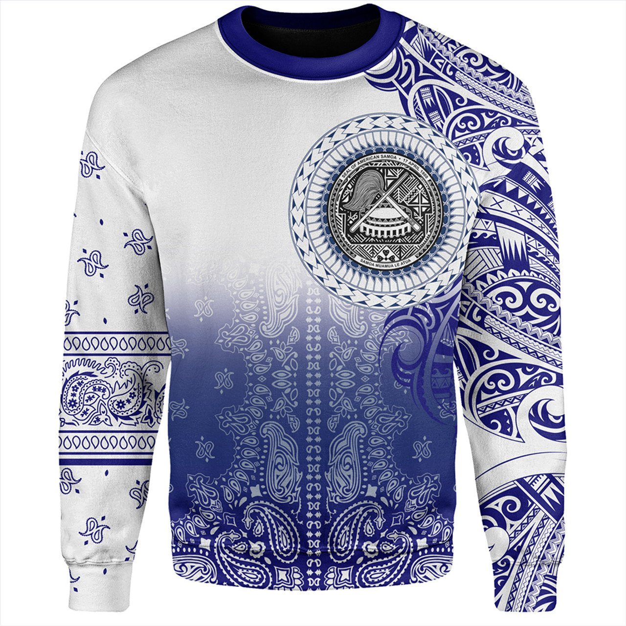 Samoa Sweatshirt Custom American Samoa Pattern With Paisley Style