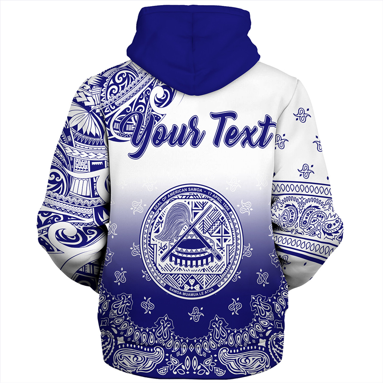 Samoa Sherpa Hoodie Custom American Samoa Pattern With Paisley Style