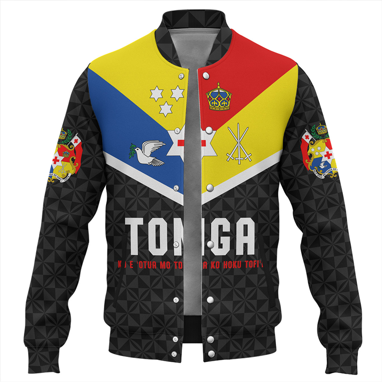 Tonga Baseball Jacket Custom Coat Of Arm Sport Style