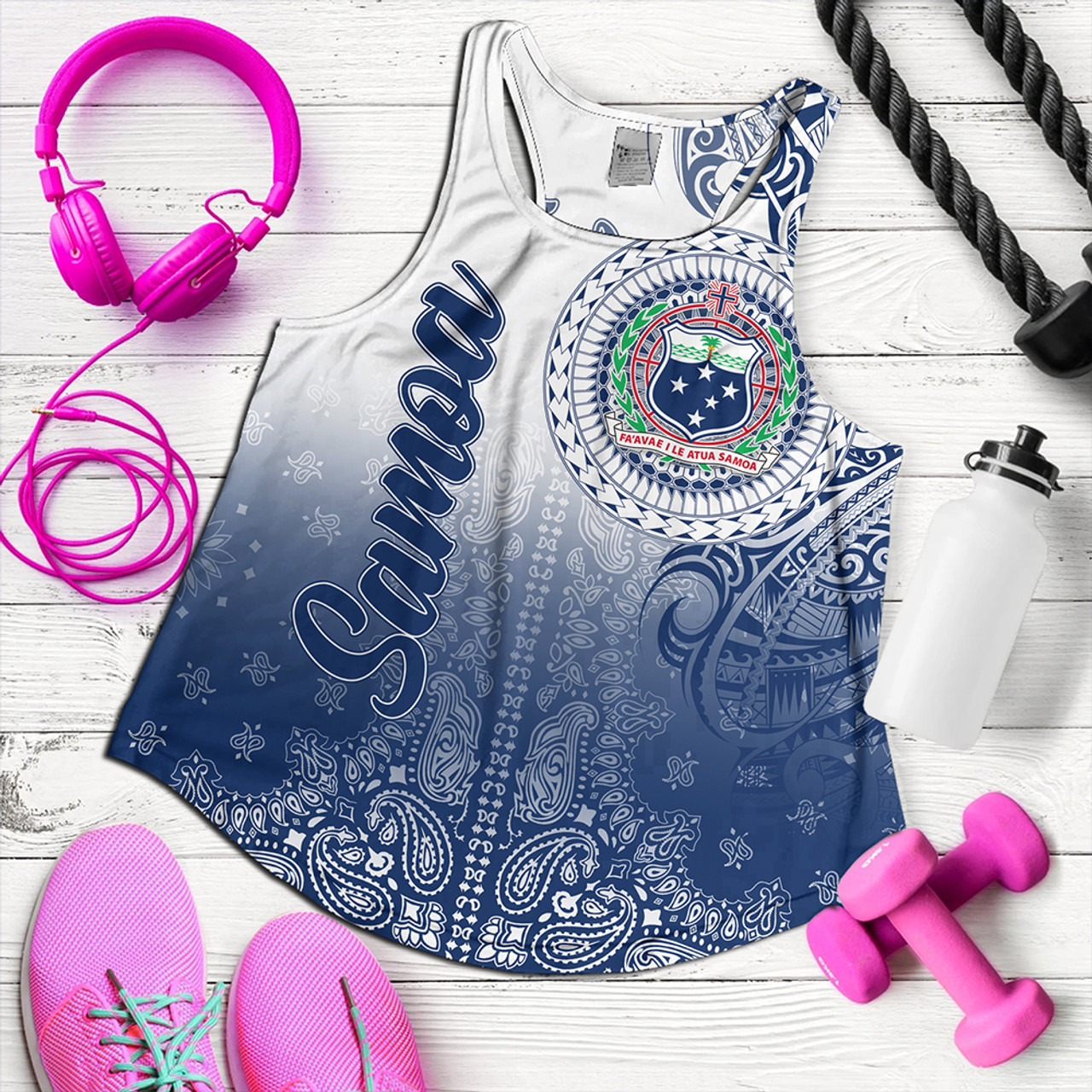 Samoa Women Tank Custom Pattern With Paisley Style