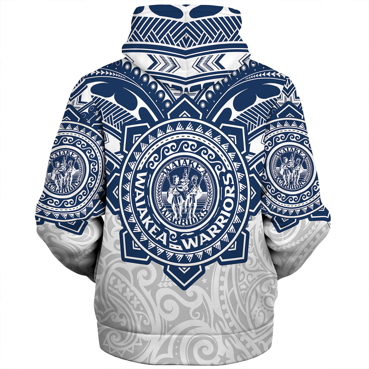 Hawaii Sherpa Hoodie Custom Waiakea High School Super Waiakea Warriors Tribal Style