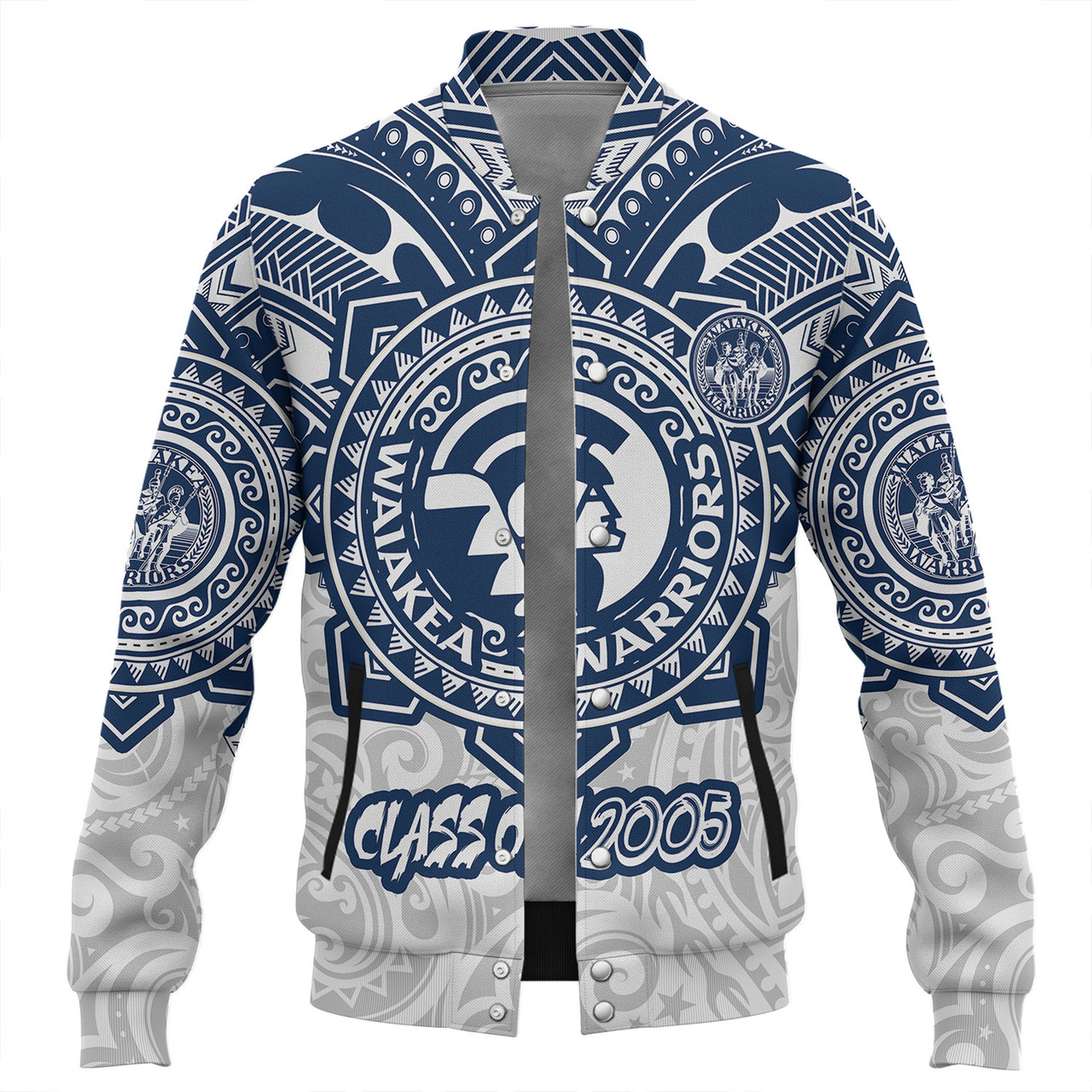 Hawaii Baseball Jacket Custom Waiakea High School Super Waiakea Warriors Tribal Style