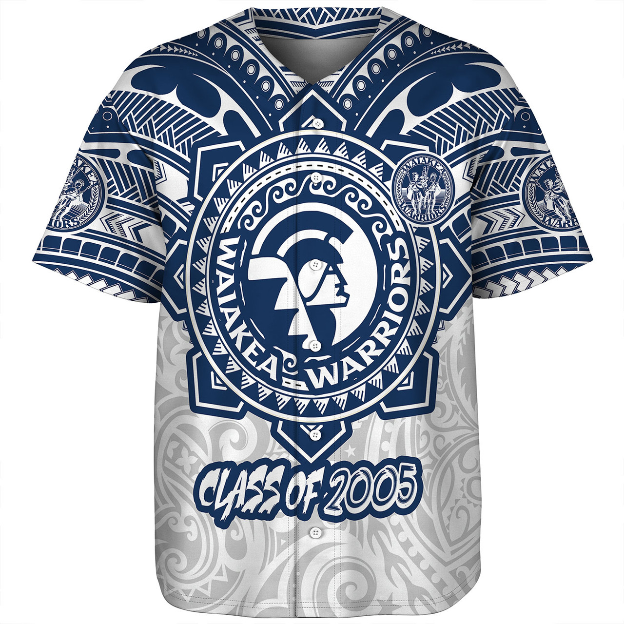 Hawaii Baseball Shirt Custom Waiakea High School Super Waiakea Warriors Tribal Style