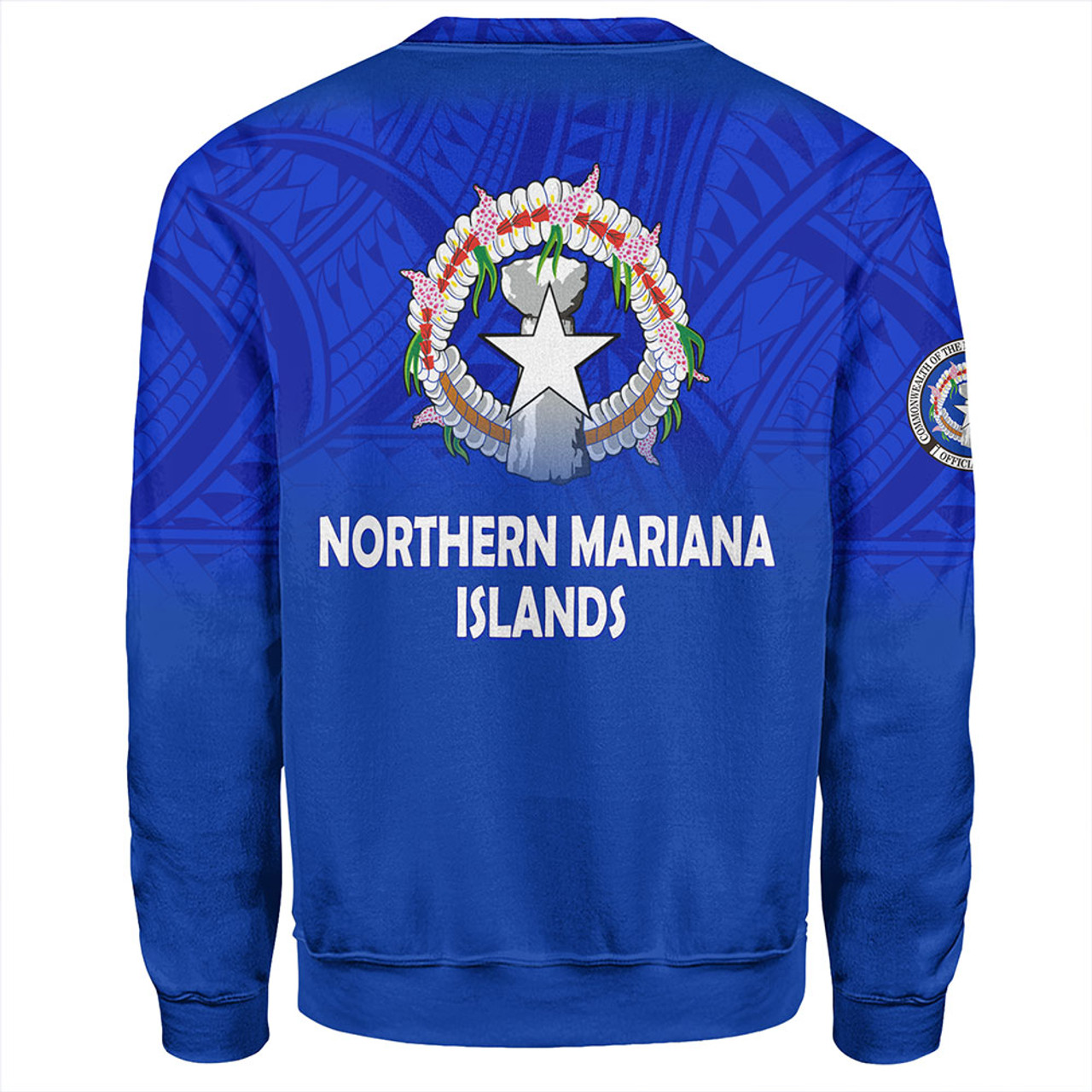 Northern Mariana Islands Sweatshirt - Flag Color With Traditional Patterns