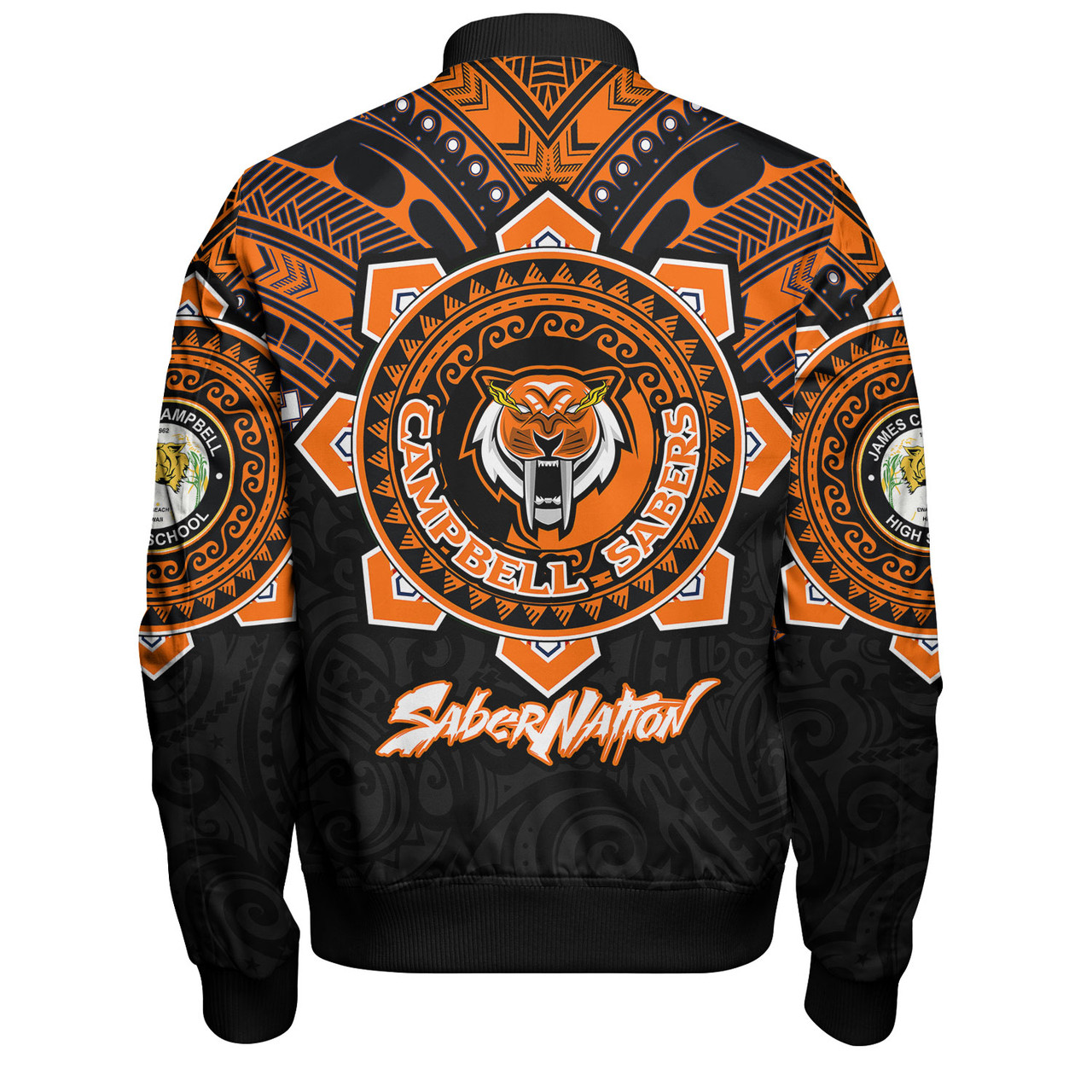 Hawaii Bomber Jacket Custom James Campbell High School SaberNation Super Sabers Tribal Style