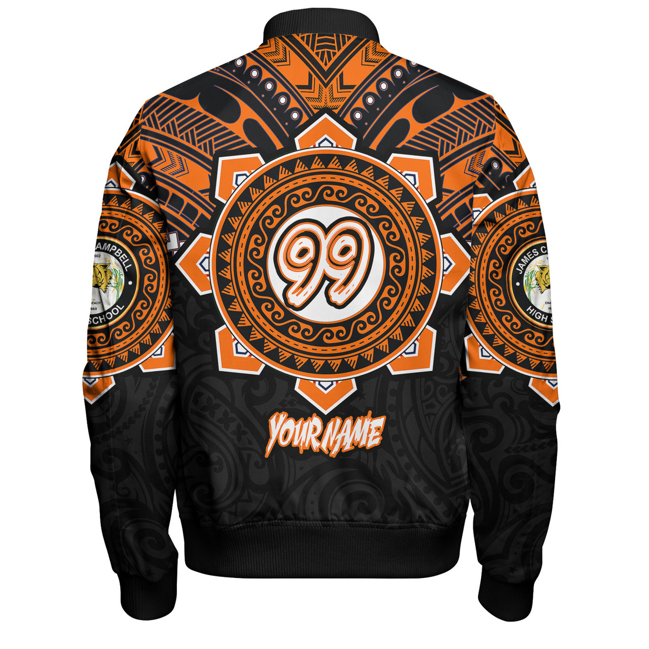 Hawaii Bomber Jacket Custom James Campbell High School SaberNation Super Sabers Tribal Style