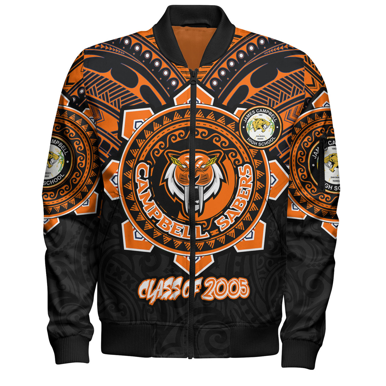 Hawaii Bomber Jacket Custom James Campbell High School SaberNation Super Sabers Tribal Style