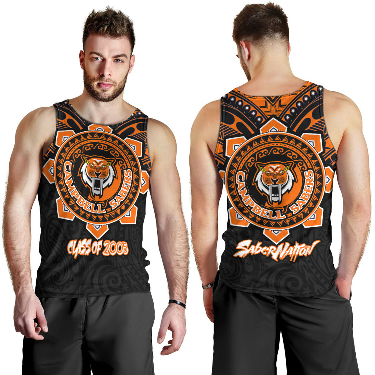 Hawaii Tank Top Custom James Campbell High School SaberNation Super Sabers Tribal Style