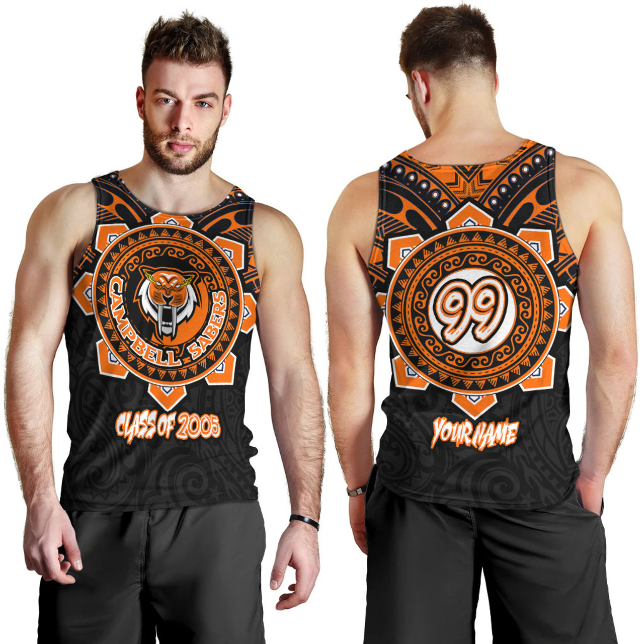 Hawaii Tank Top Custom James Campbell High School SaberNation Super Sabers Tribal Style