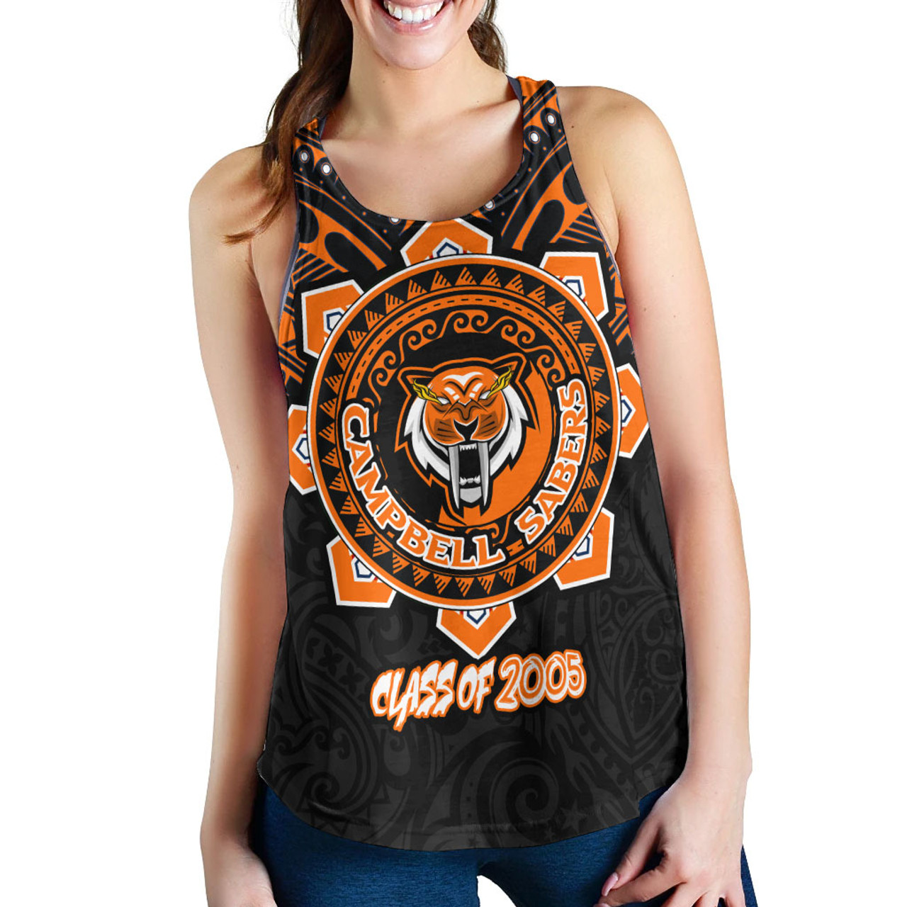 Hawaii Women Tank Custom James Campbell High School SaberNation Super Sabers Tribal Style