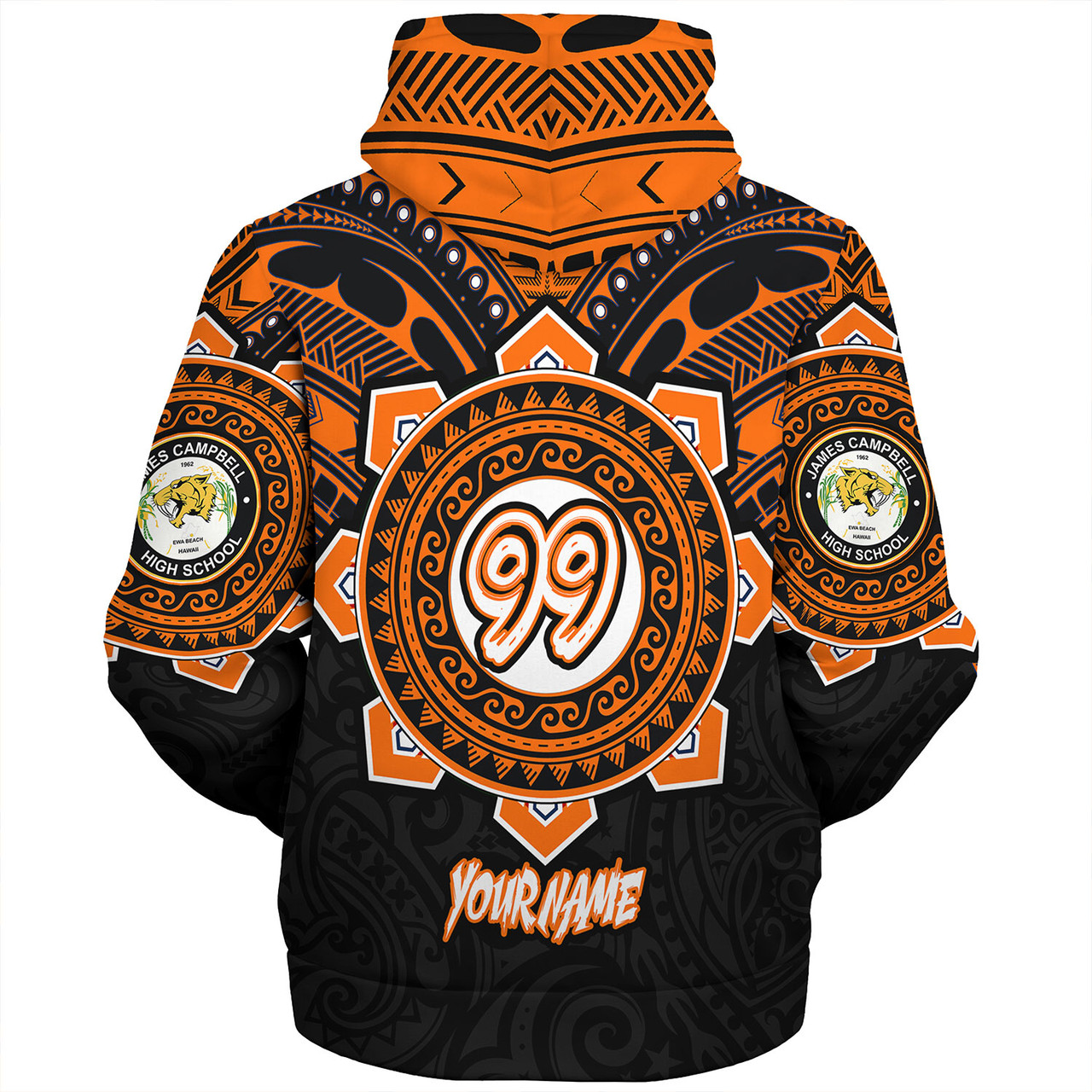 Hawaii Sherpa Hoodie Custom James Campbell High School SaberNation Super Sabers Tribal Style