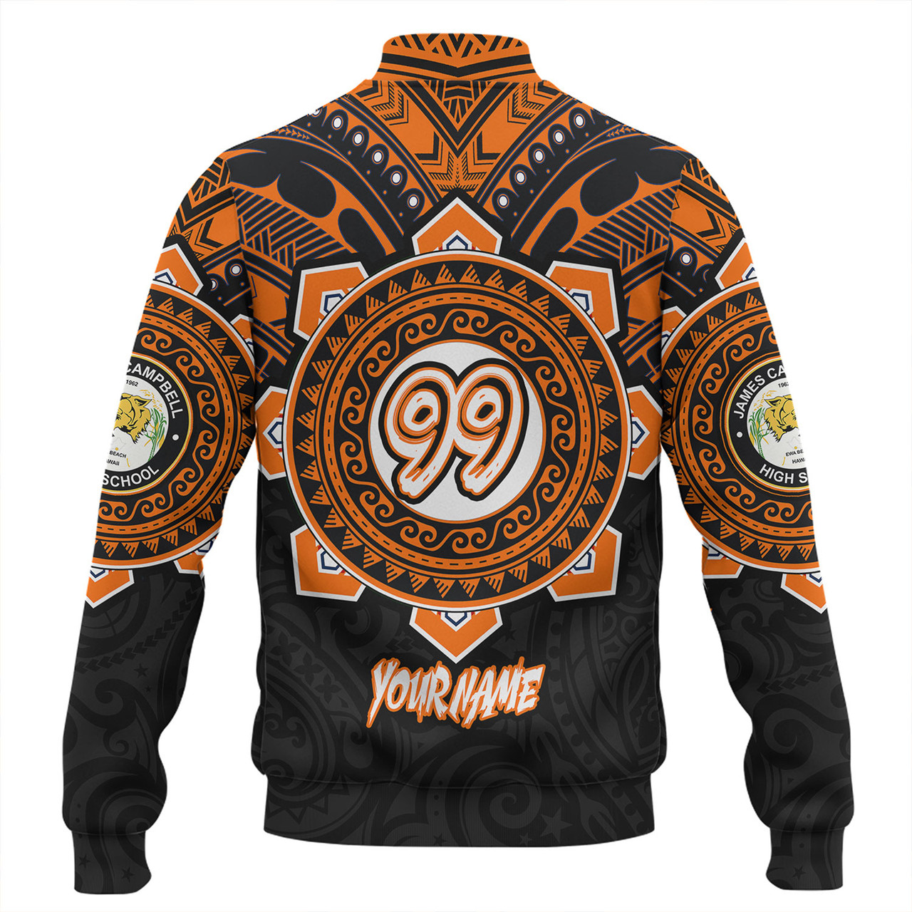 Hawaii Baseball Jacket Custom James Campbell High School SaberNation Super Sabers Tribal Style