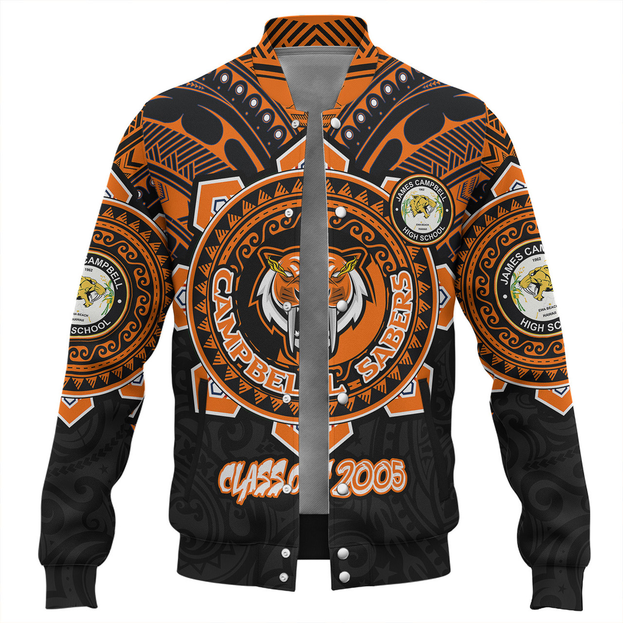 Hawaii Baseball Jacket Custom James Campbell High School SaberNation Super Sabers Tribal Style