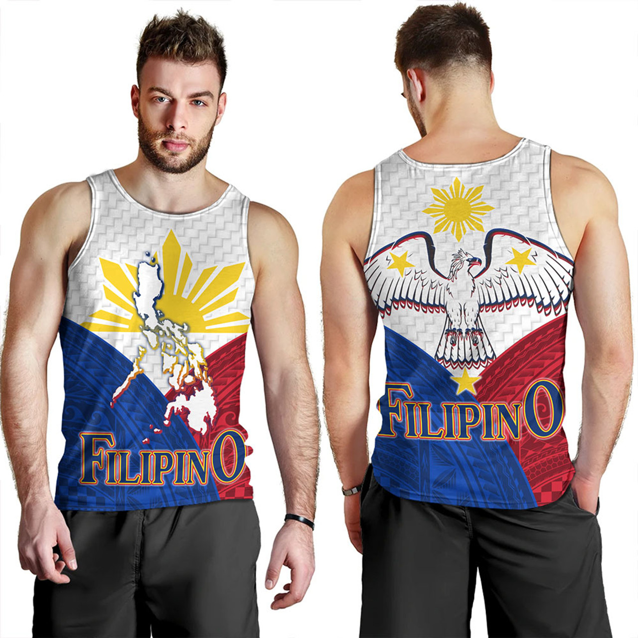 Philippines Tank Top - Philippines National Bird With Sun And Stars Style