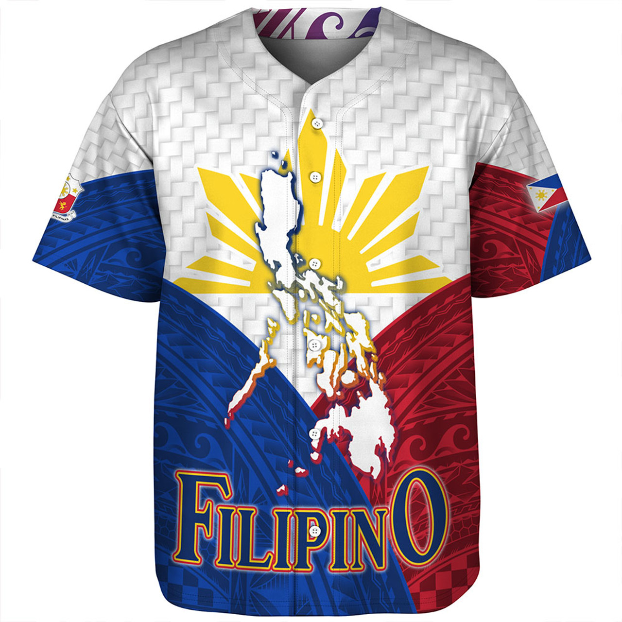 Philippines Baseball Shirt - Philippines National Bird With Sun And Stars Style