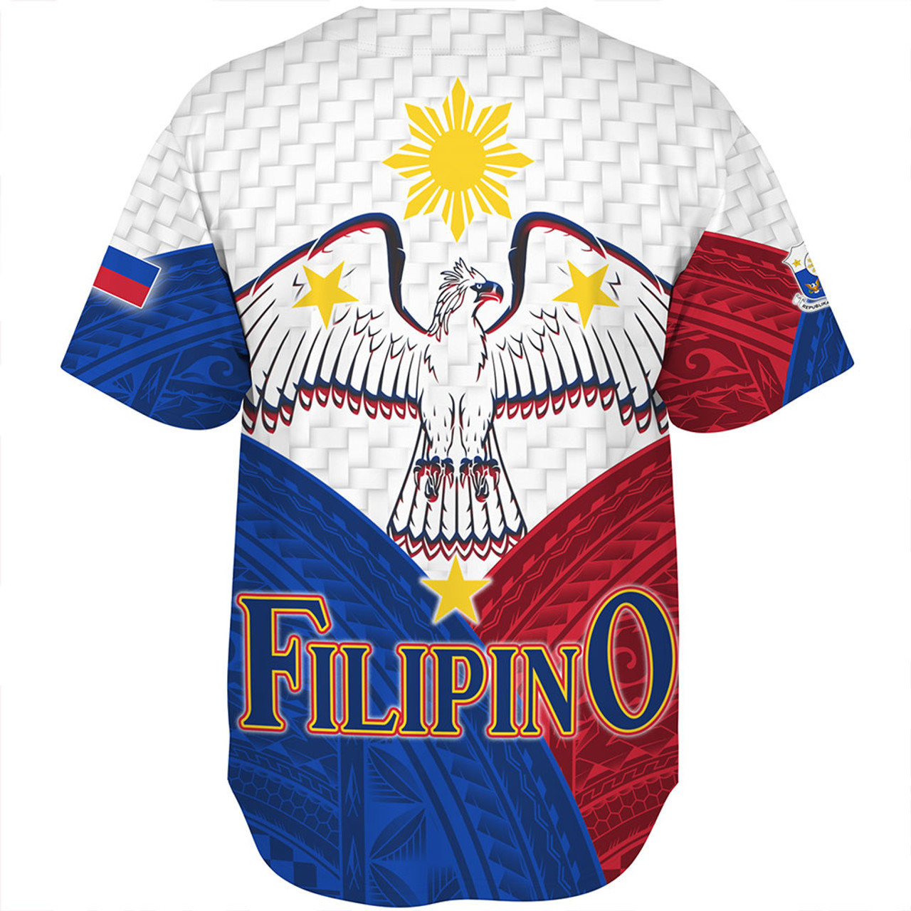 Philippines Baseball Shirt - Philippines National Bird With Sun And Stars Style