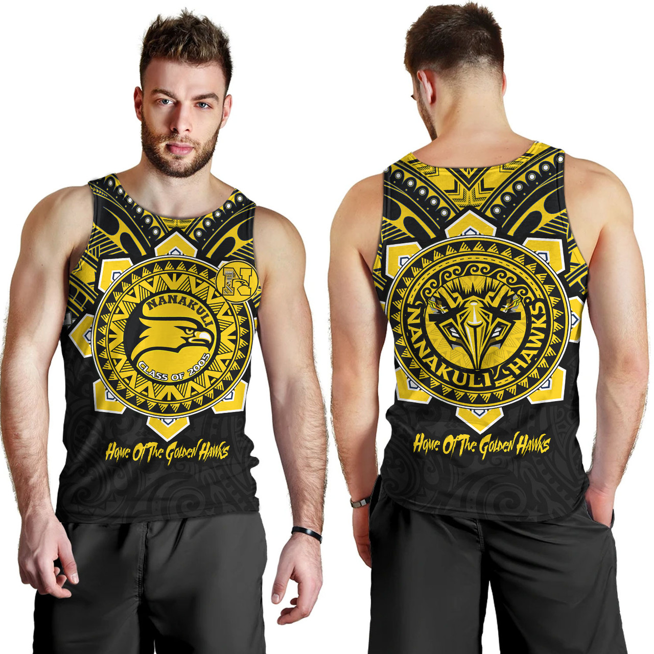 Hawaii Tank Top Custom Nanakuli High & Intermediate School Home Of Golden Hawks Tribal Style