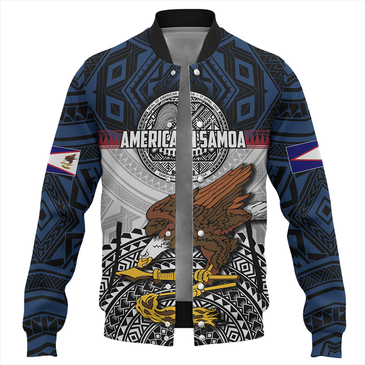 Samoa Baseball Jacket Seal Of American Samoa Polynesian