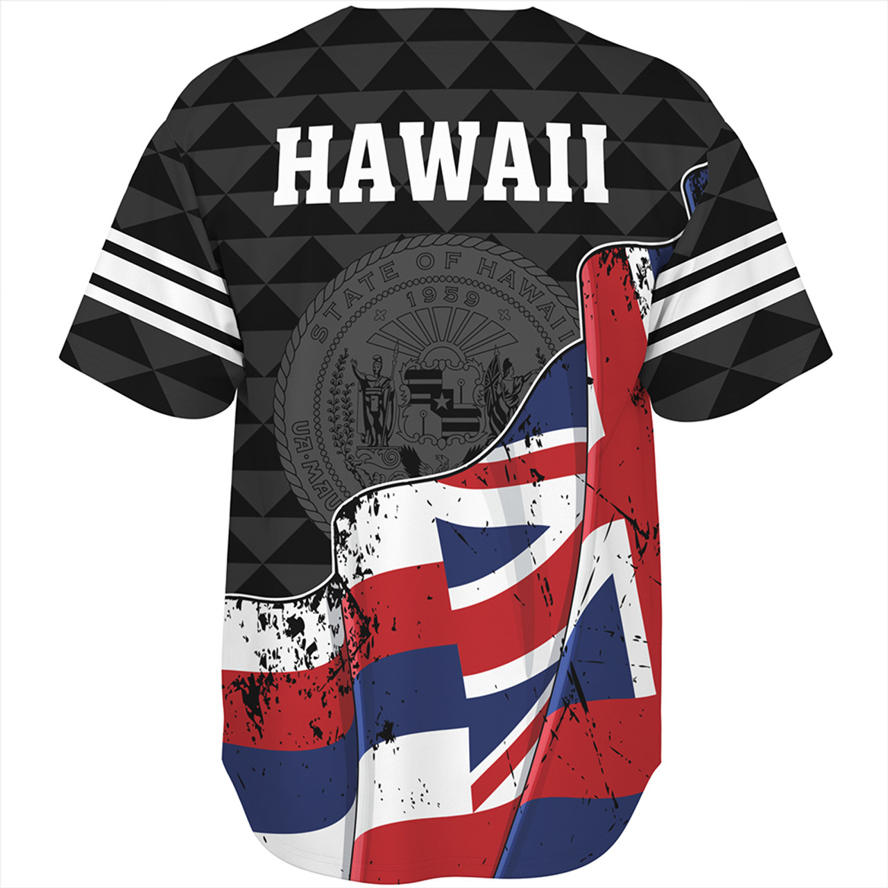 Hawaii Baseball Shirt Flag Alohawaii Kakau Pattern