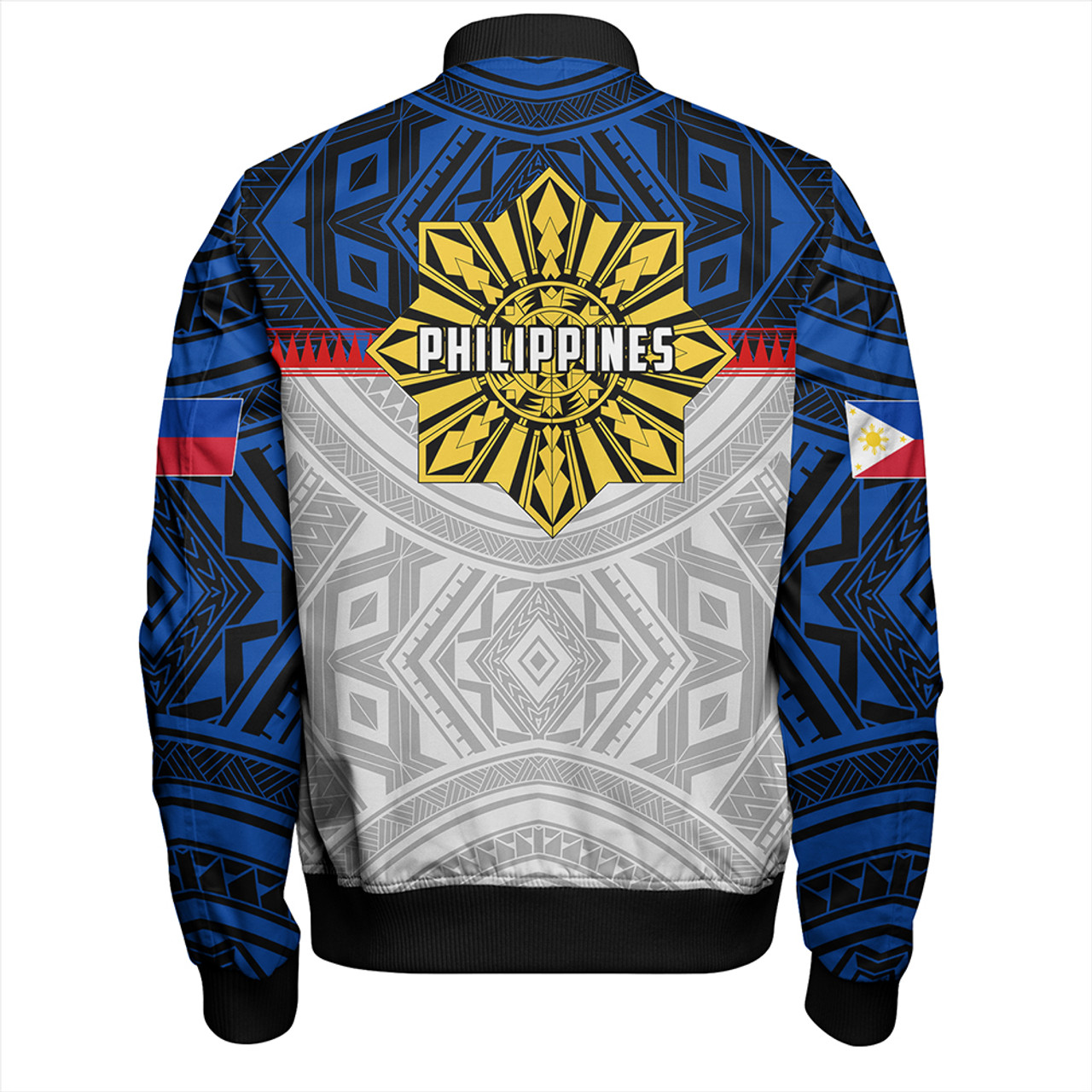 Philippines Bomber Jacket Filipino Tribal Sun Flag