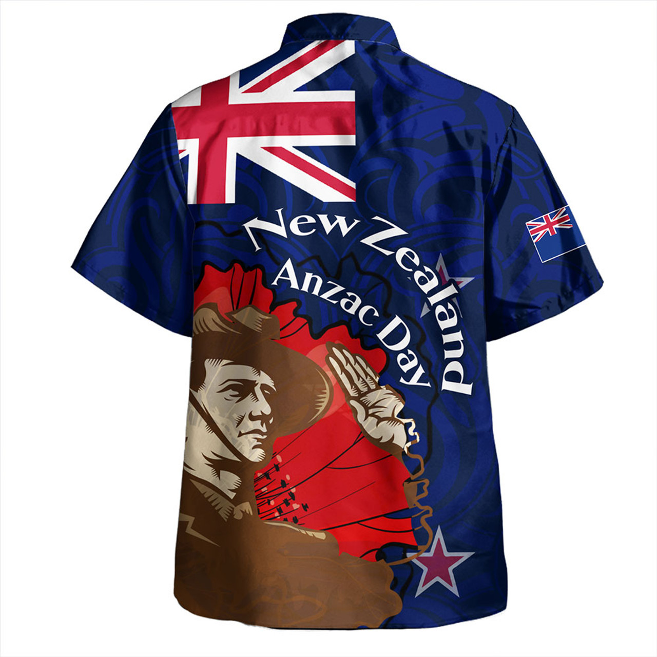 New Zealand Hawaiian Shirt - FLag Anzac Day Maori Patterns 2