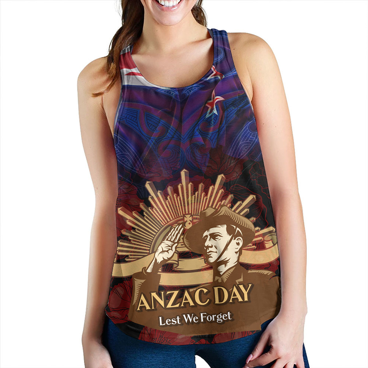 New Zealand Women Tank - Anzac Soldier Maori Patterns 3