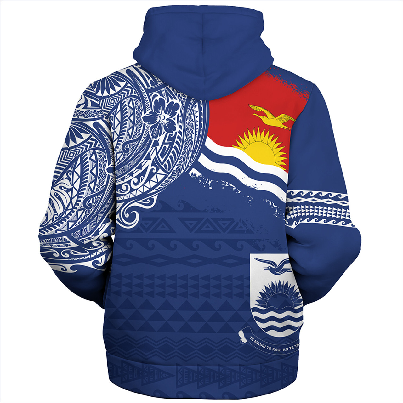 Kiribati Sherpa Hoodie Polynesian Flag With Coat Of Arms