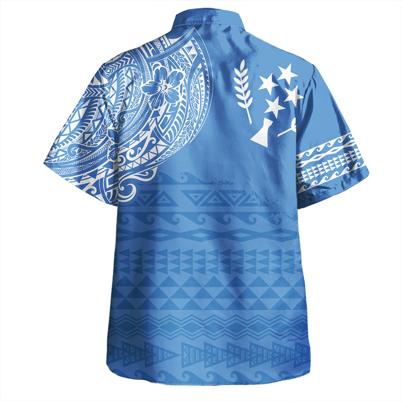 Kosrae Hawaiian Shirt Polynesian Flag With Coat Of Arms