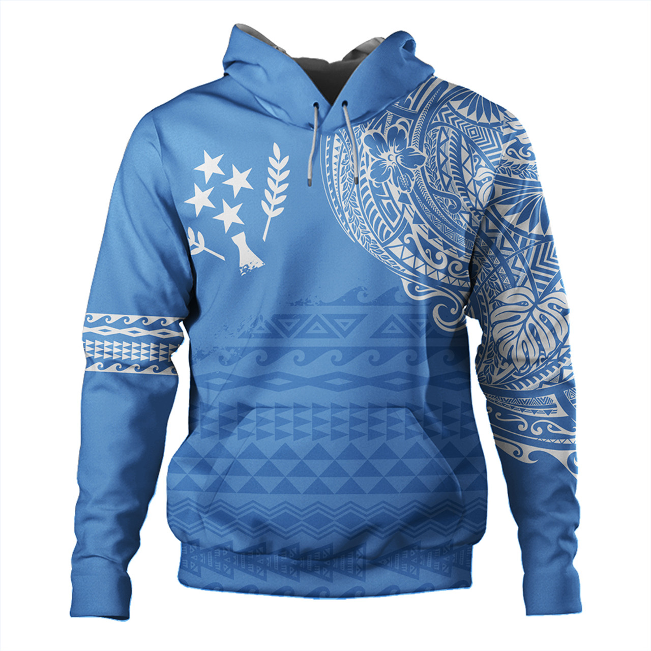 Kosrae Hoodie Polynesian Flag With Coat Of Arms