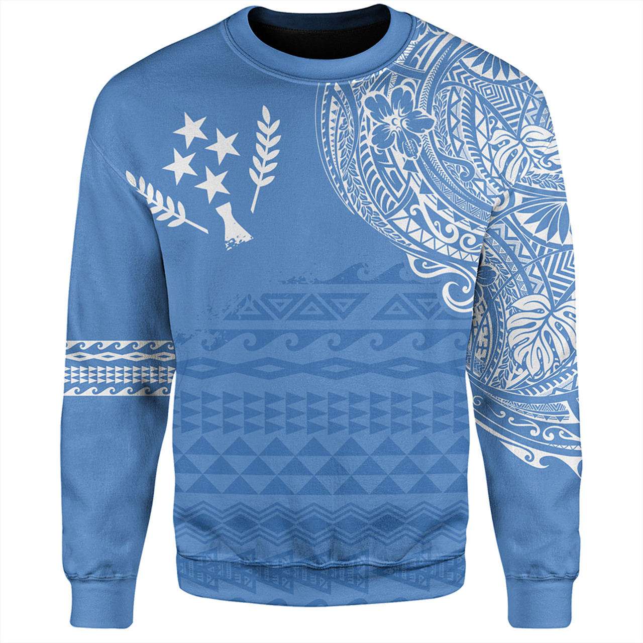 Kosrae Sweatshirt Polynesian Flag With Coat Of Arms