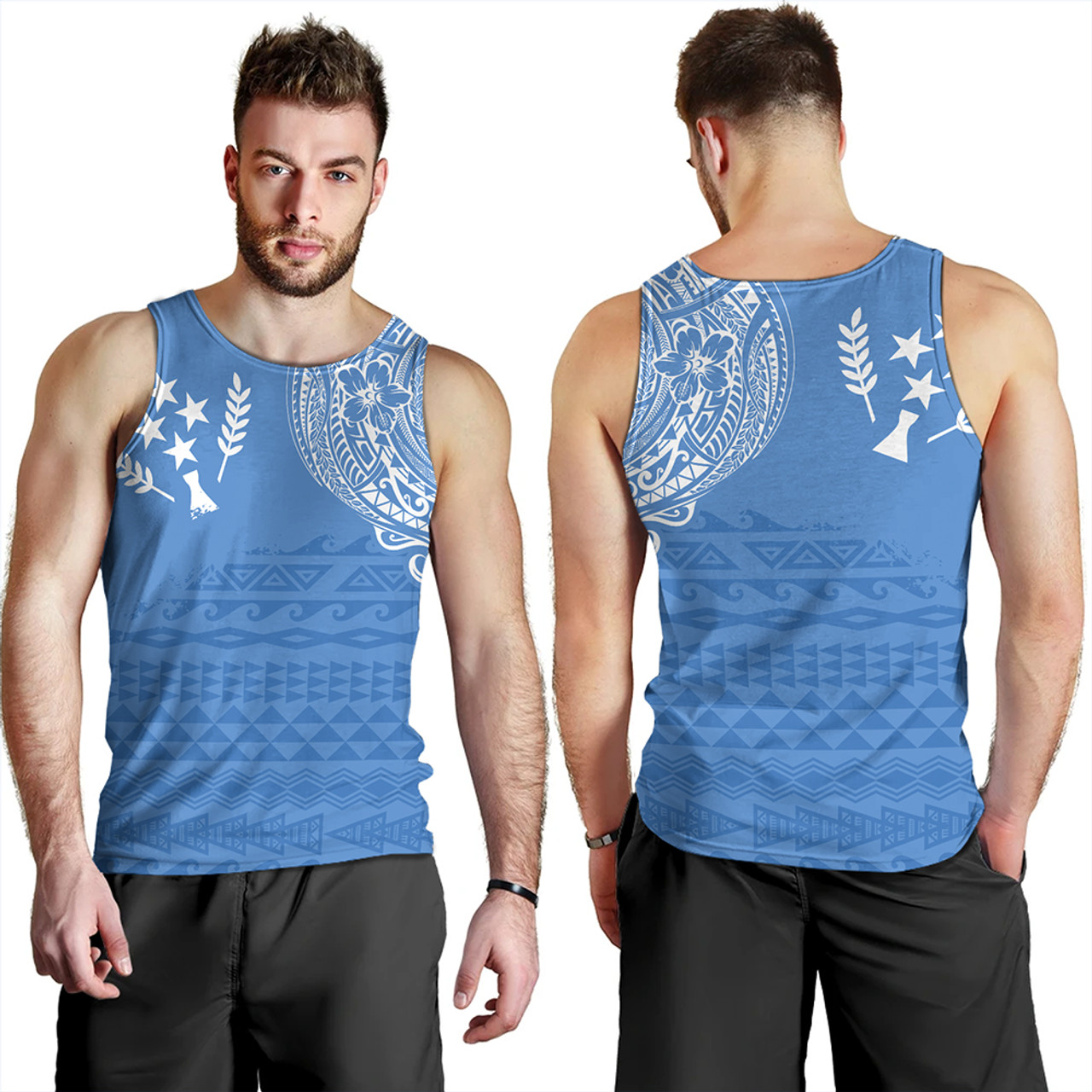 Kosrae Tank Top Polynesian Flag With Coat Of Arms