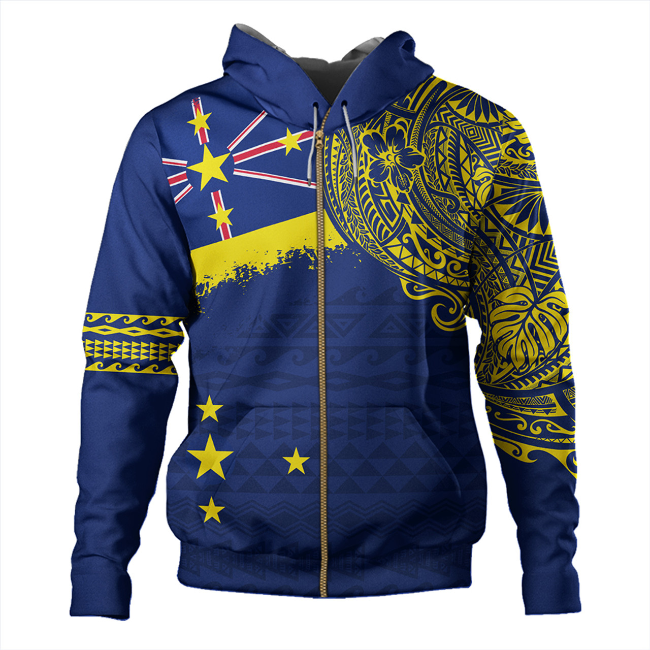 Niue Hoodie Polynesian Flag With Coat Of Arms