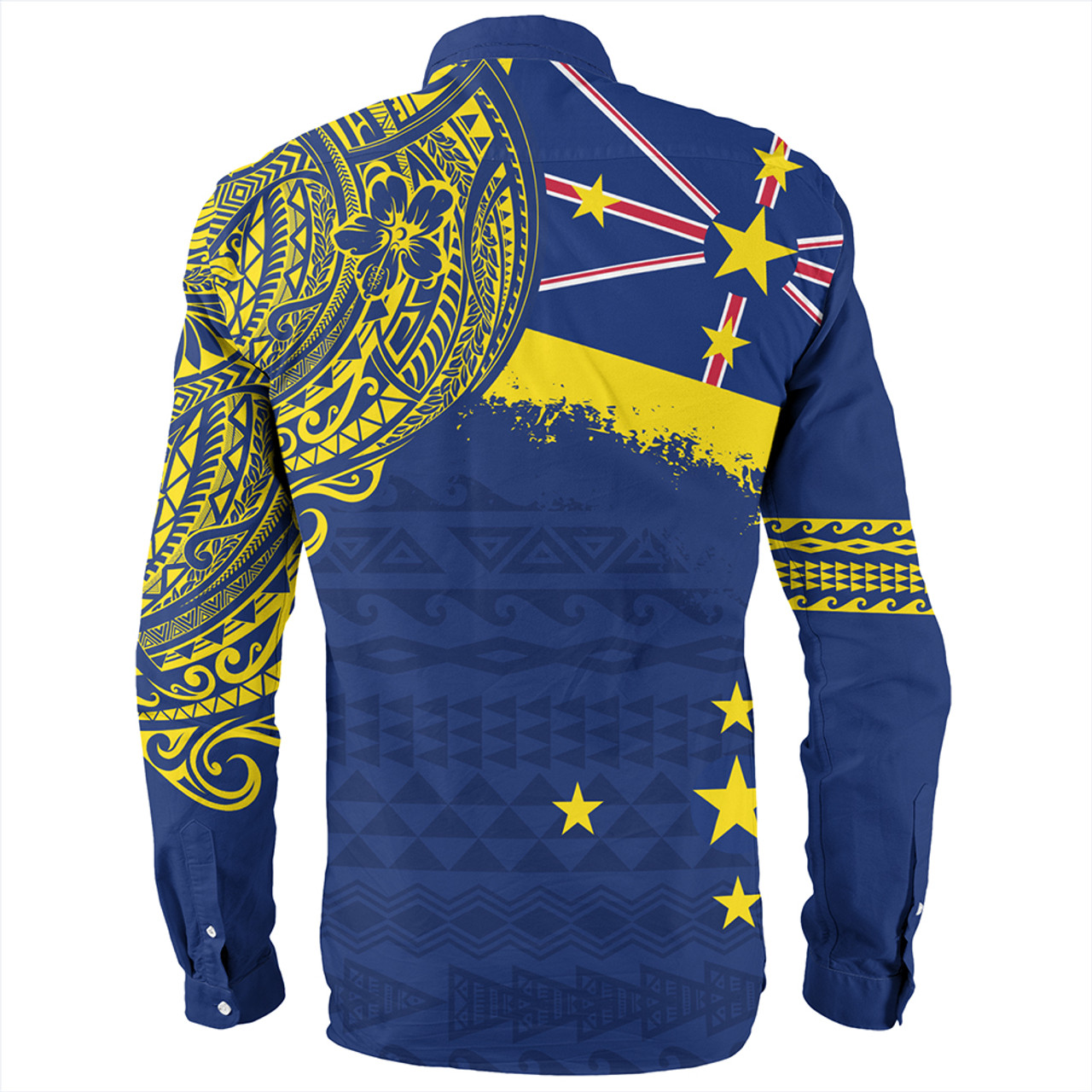 Niue Long Sleeve Shirt Polynesian Flag With Coat Of Arms