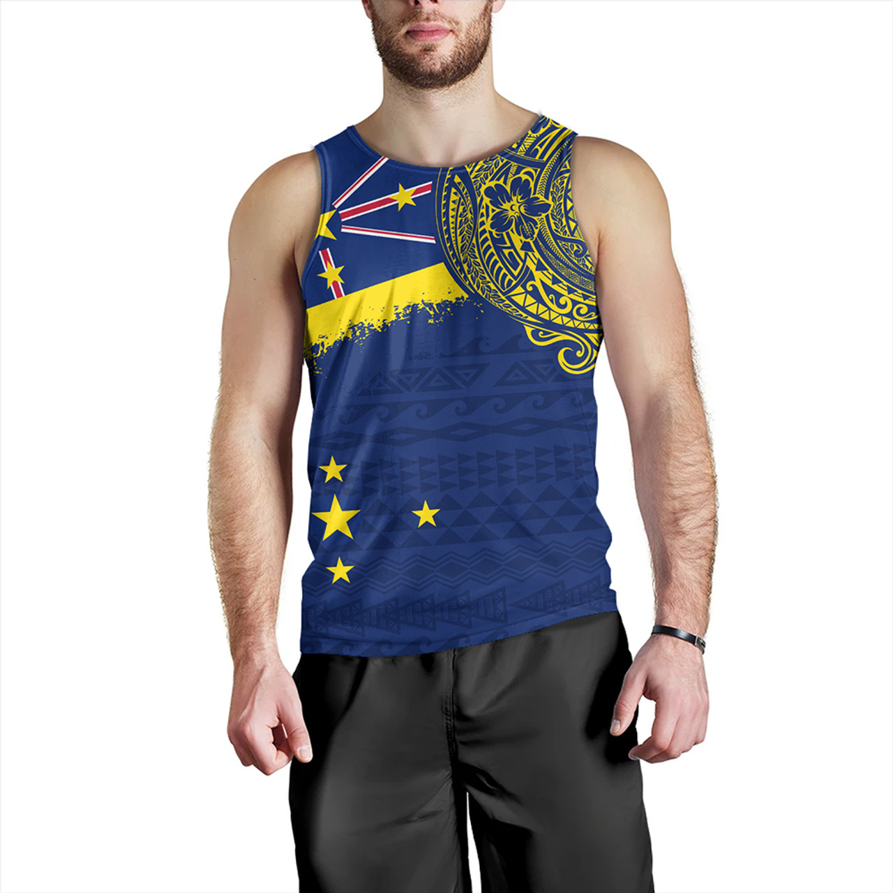 Niue Tank Top Polynesian Flag With Coat Of Arms