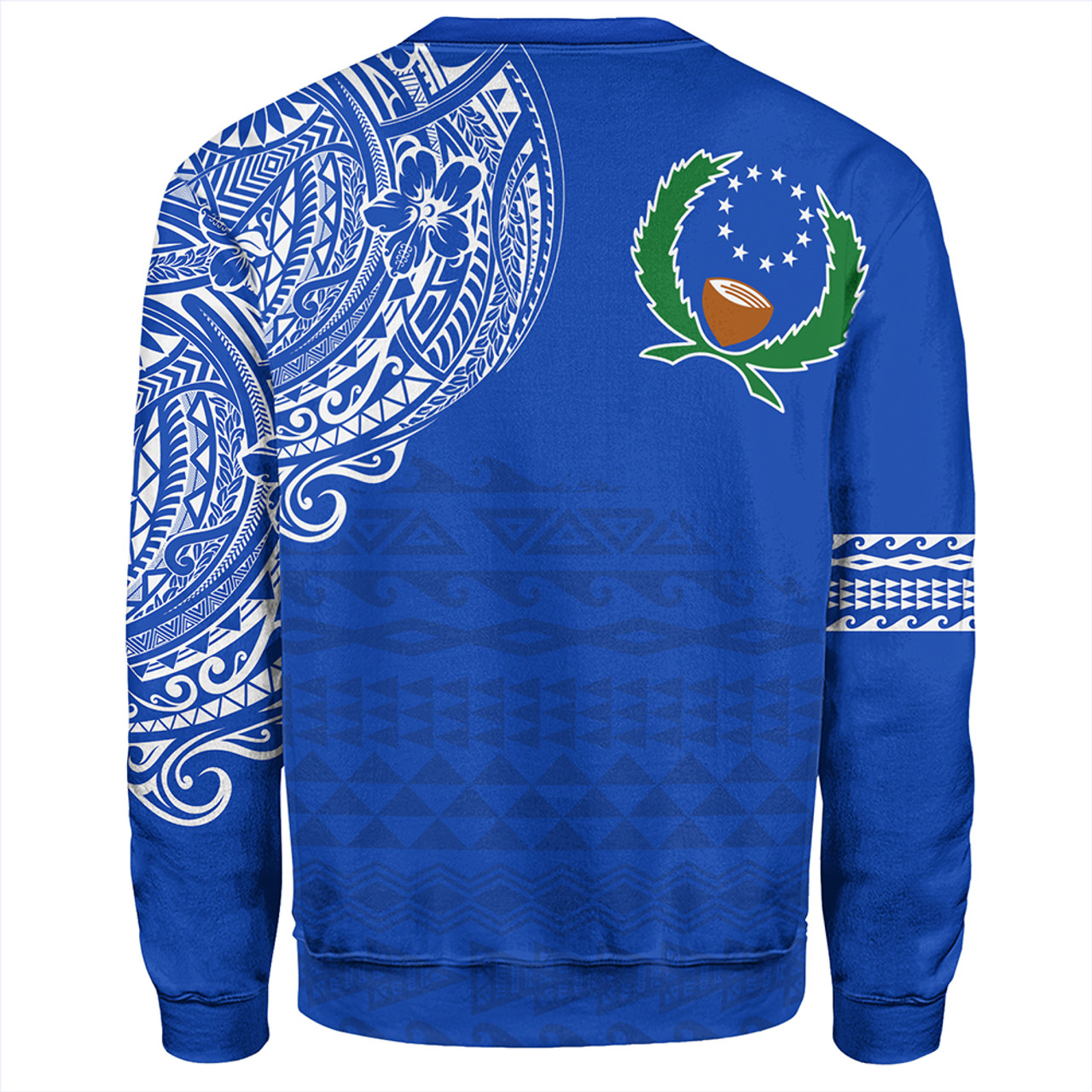 Pohnpei State Sweatshirt Polynesian Flag With Coat Of Arms