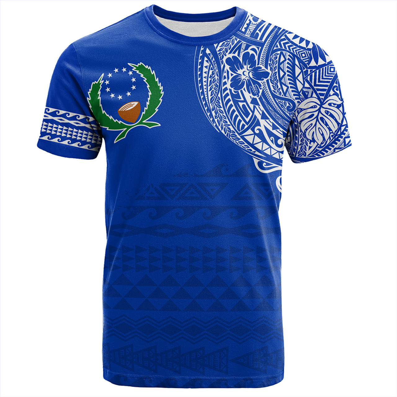 Pohnpei State T-Shirt Polynesian Flag With Coat Of Arms