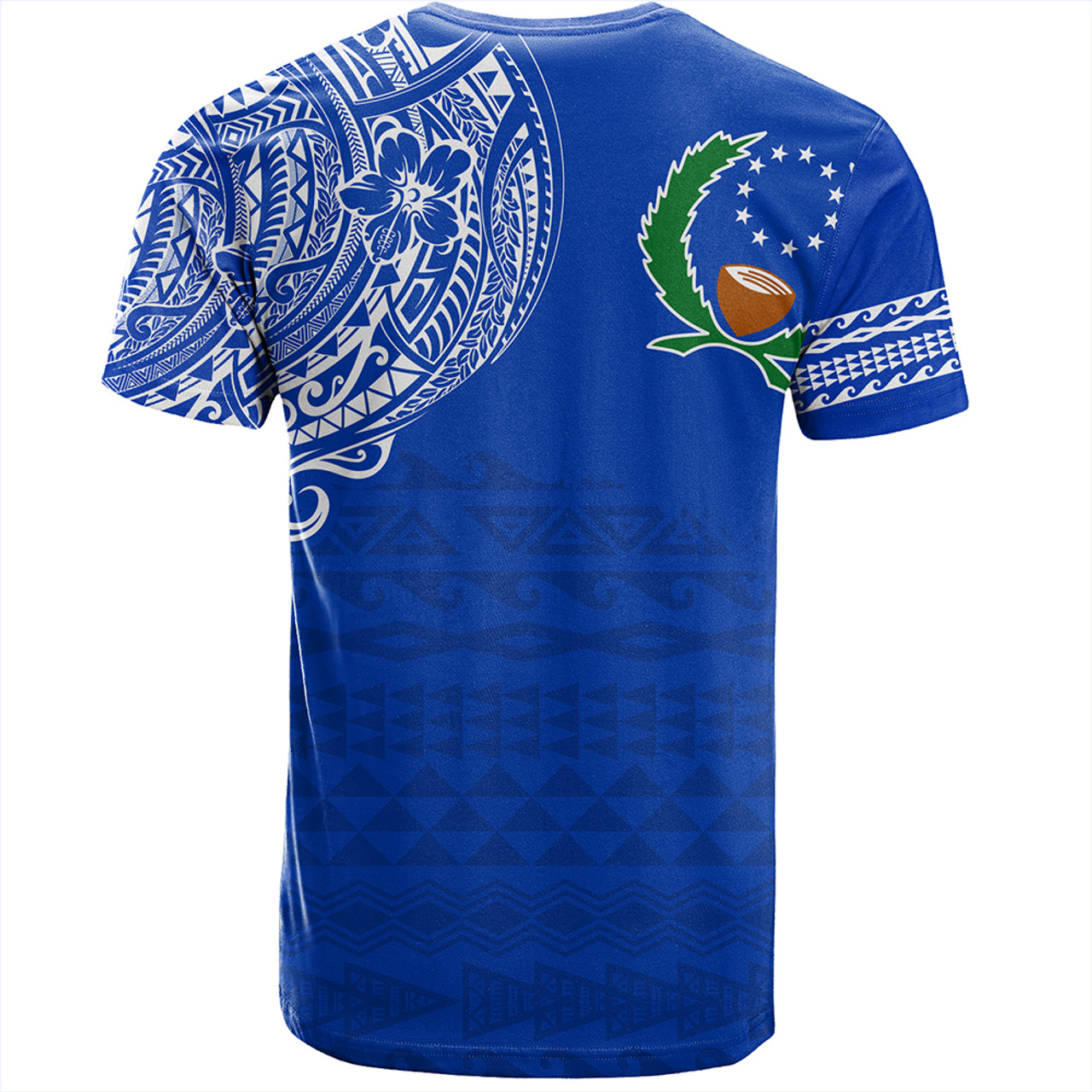 Pohnpei State T-Shirt Polynesian Flag With Coat Of Arms