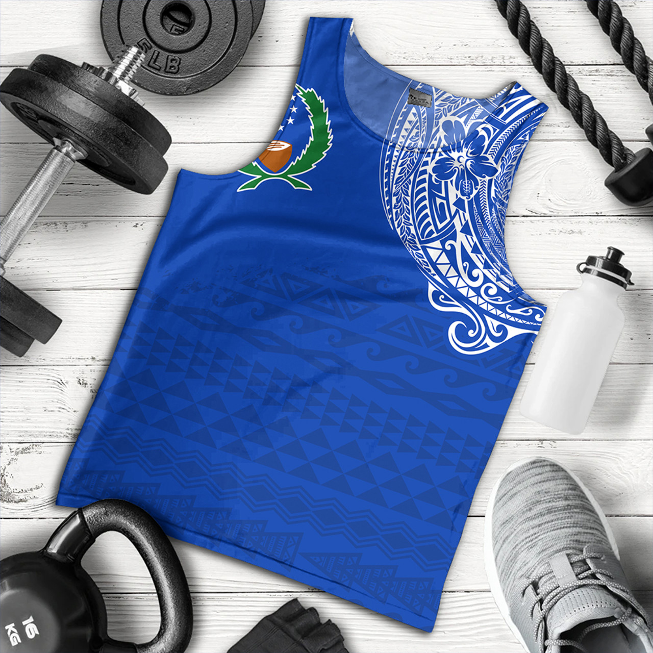 Pohnpei State Tank Top Polynesian Flag With Coat Of Arms