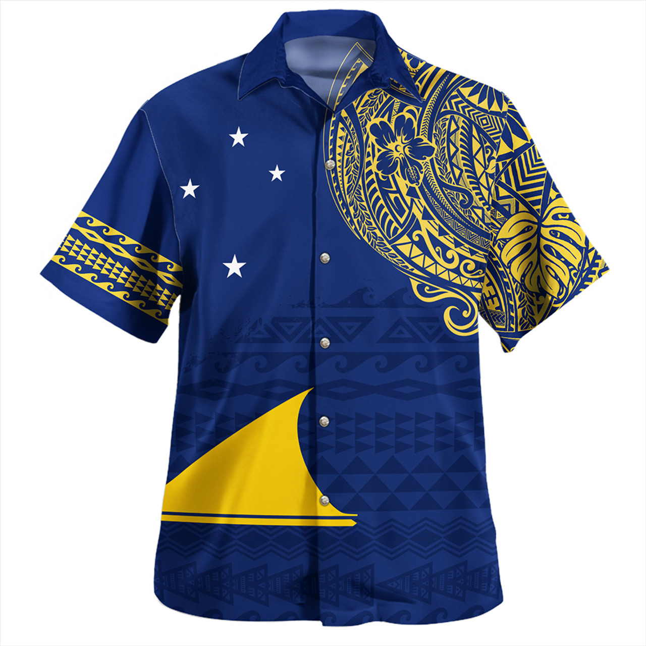 Tokelau Hawaiian Shirt Polynesian Flag With Coat Of Arms