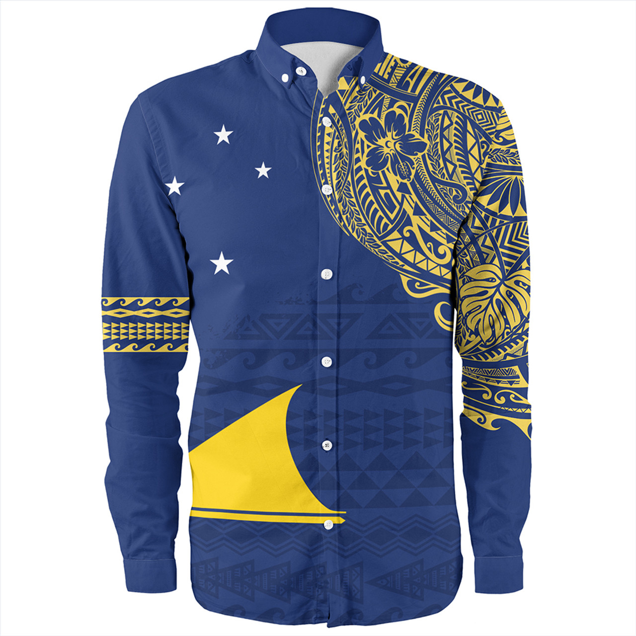 Tokelau Long Sleeve Shirt Polynesian Flag With Coat Of Arms