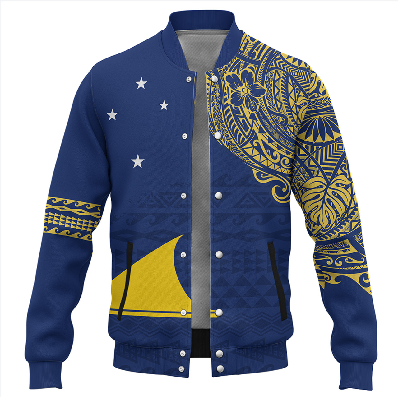 Tokelau Baseball Jacket Polynesian Flag With Coat Of Arms